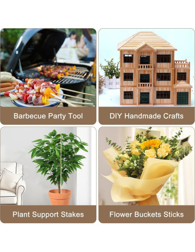 150 Palos de Bambú para Asar Malvaviscos 76.2 cm WINDESK