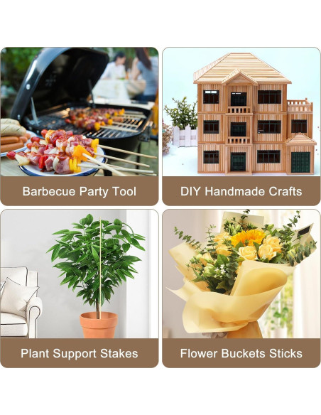 150 Palos de Bambú para Asar Malvaviscos 76.2 cm WINDESK