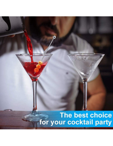 15 Palillos de Cóctel Reutilizables FATLODA Acero Inoxidable 10.9 cm