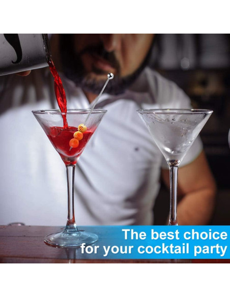 15 Palillos de Cóctel Reutilizables FATLODA Acero Inoxidable 10.9 cm