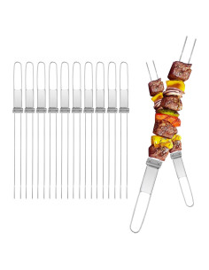 Tenedores Dobles Planos Lightique 33 cm Acero Inoxidable BBQ 10 Pzs