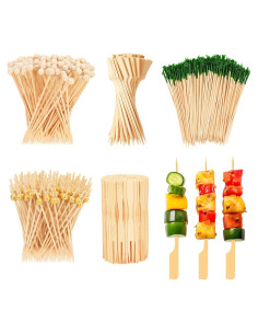 500 Palillos de Cóctel de Bambú Ecológicos 12 cm Shruy