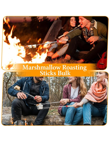 24 Palos para Asar Malvaviscos SynHHergyx 31-81 cm Extensibles