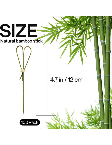 100 Palillos de Cóctel de Bambú Corazón HXYCNNA 12 cm Cian