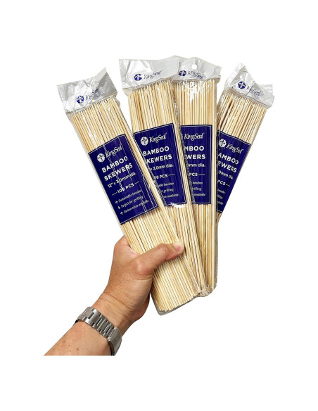 Pinchos de Bambú Natural KingSeal 30 cm - 400 Unidades