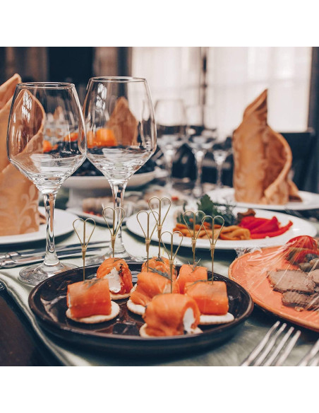 100 Palillos de Cóctel de Bambú Corazón HXYCNNA 12 cm Cian