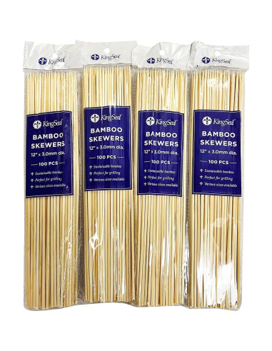 Pinchos de Bambú Natural KingSeal 30 cm - 400 Unidades