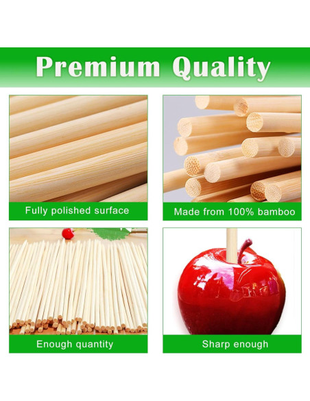 Paquete de 1000 Palitos de Bambú para Caramelo 14cm 6mm