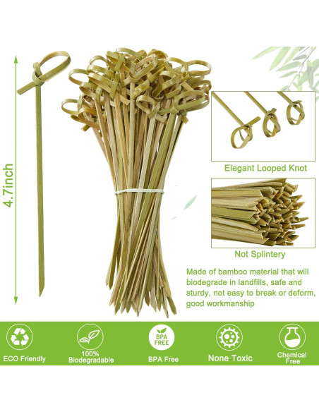 1000 Palillos de Bambú para Cócteles 11.94 cm Potchen