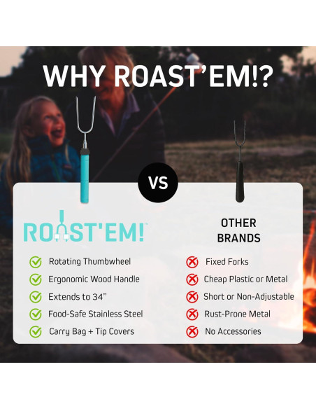 Palitos de Asar Malvaviscos Jolly Green 5 Piezas Telescópicos