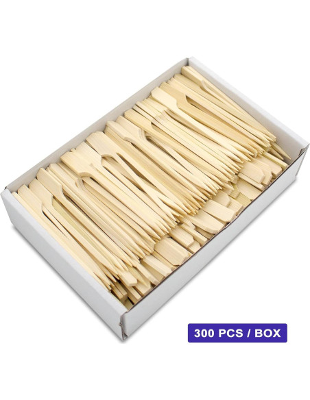 Palillos de Bambú AZUL TOP 300 Pcs 8.9 cm Resistentes