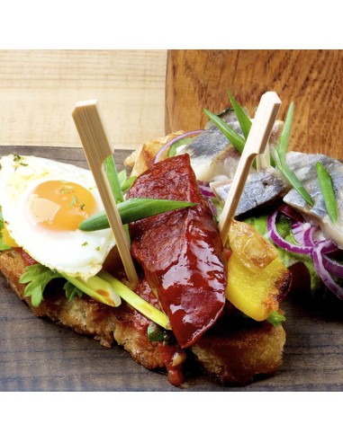 Palillos de Bambú AZUL TOP 300 Pcs 8.9 cm Resistentes