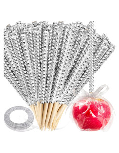 Palitos de Manzana de Caramelo Plateados ZHBDMGK - 26 Piezas