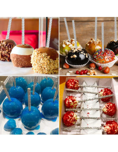 Palitos de Manzana de Caramelo Plateados ZHBDMGK - 26 Piezas 2