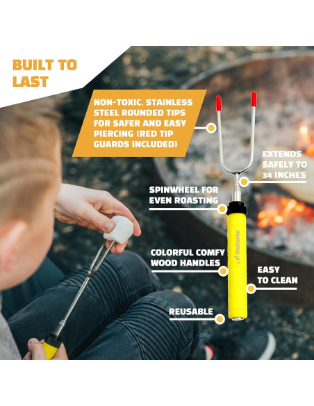 Palos para Asar Malvaviscos MalloMe 86 cm - Juego de 4