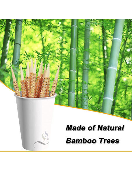 32 Palitos de Caramelo Brillantes MGWOTH de Bambú Naranja