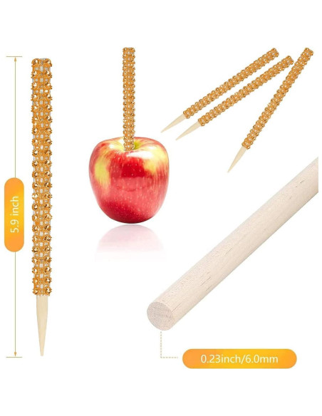 32 Palitos de Caramelo Brillantes MGWOTH de Bambú Naranja