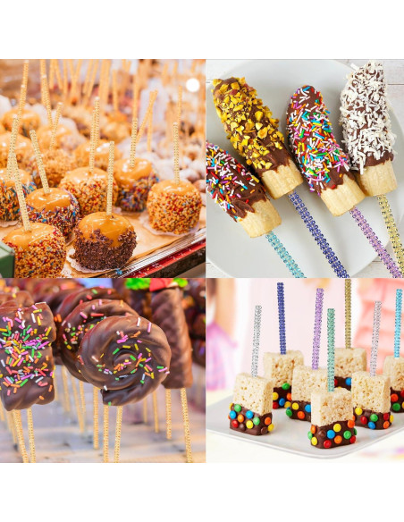 32 Palitos de Caramelo Brillantes MGWOTH de Bambú Naranja