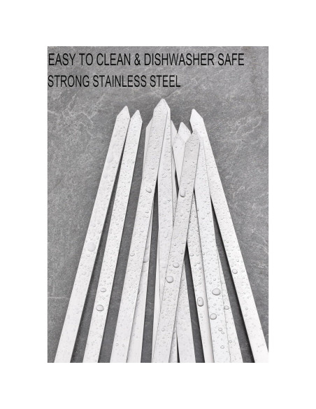 Set de 12 Pinchos de BBQ planos HONSHEN 43.18 cm acero inoxidable