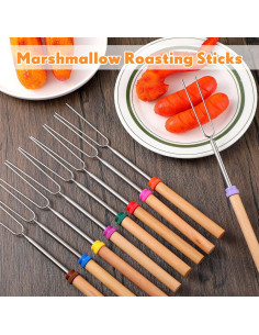 Palos para Asar Malvaviscos Minatee 100 Pcs 71 cm Acero Inox 2