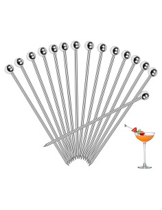 30 Pcs Palillos de Cóctel de Acero Inoxidable PECULA 10.8 cm