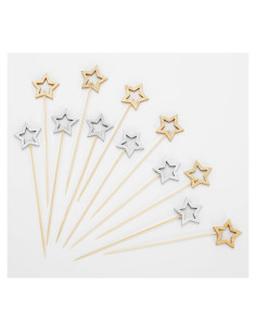 Kit de Palillos de Cóctel de Bambú Estrella 100PCS 14cm