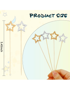 Kit de Palillos de Cóctel de Bambú Estrella 100PCS 14cm 2