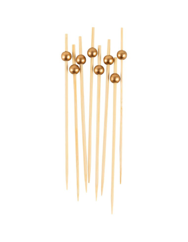 Palillos de Bambú Dorado Ecológicos 15.24 cm - Paquete de 100