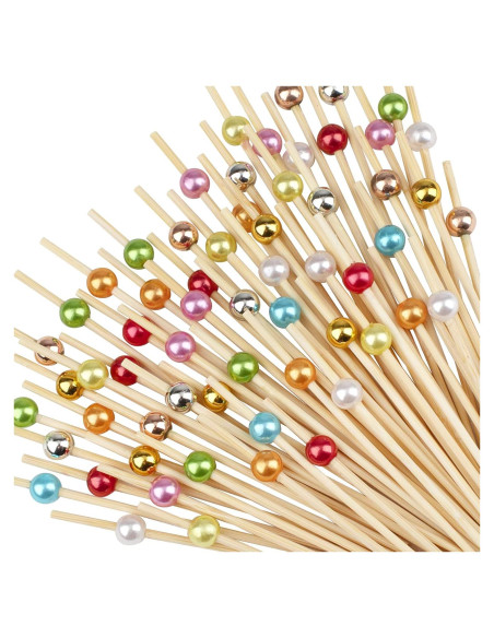 Palillos de cóctel de bambú 100 unidades 11.9 cm decorativos