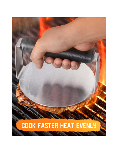 Prensa de Hamburguesas BS-VOG 15 cm Acero Inoxidable Antiadherente