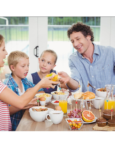 Palillos de cóctel de bambú 100 unidades 11.9 cm decorativos