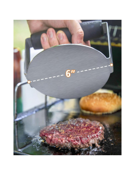Prensa de Hamburguesas BS-VOG 15 cm Acero Inoxidable Antiadherente
