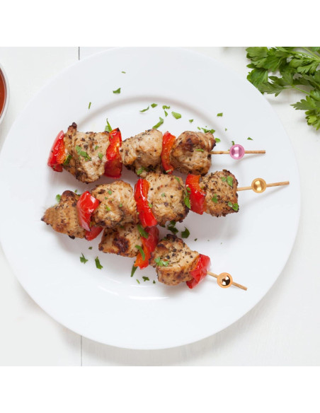 Palillos de cóctel de bambú 100 unidades 11.9 cm decorativos