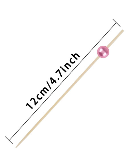 Palillos de cóctel de bambú 100 unidades 11.9 cm decorativos