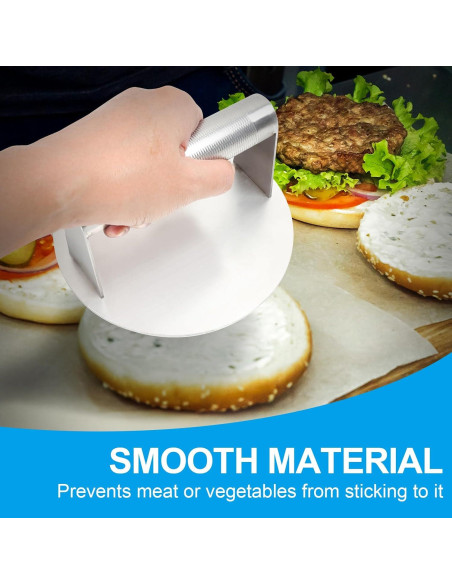 Prensa para Hamburguesas SafBbcue 15.7 cm Acero Inoxidable Antideslizante