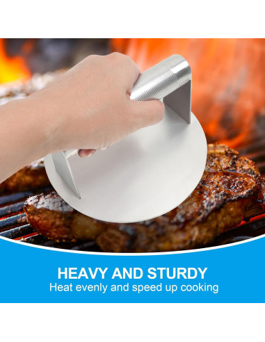 Prensa para Hamburguesas SafBbcue 15.7 cm Acero Inoxidable Antideslizante