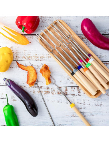 36 Palos para Asar Malvaviscos Eccliy 81 cm Retráctiles