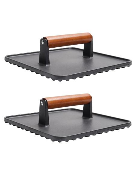 Prensa de Hamburguesas de Hierro Fundido SafBbcue 30x15cm 2PCS