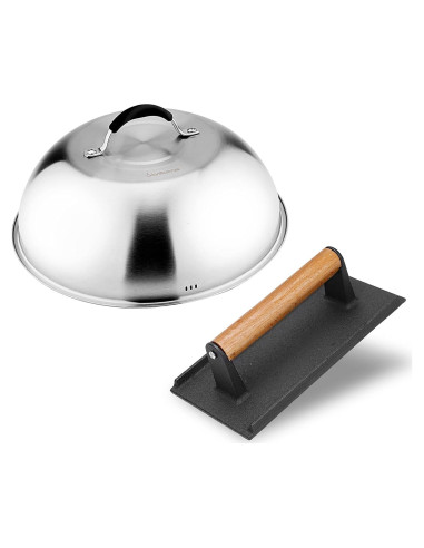 Set de 2 Accesorios para Parrilla Skyflame - Domo 30.48 cm y Prensa 20.83 cm