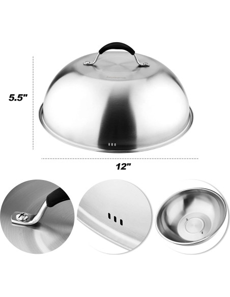 Set de 2 Accesorios para Parrilla Skyflame - Domo 30.48 cm y Prensa 20.83 cm