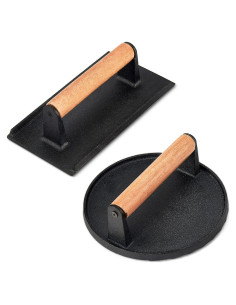 Juego de 2 Prensas de Hamburguesa Joyfair de Hierro Fundido