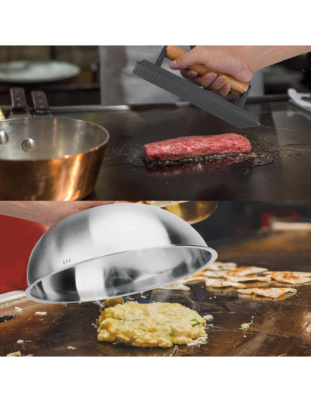 Set de 2 Accesorios para Parrilla Skyflame - Domo 30.48 cm y Prensa 20.83 cm