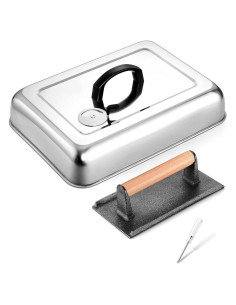 Conjunto Tapa Derretidora y Prensa Hamburguesas Onader