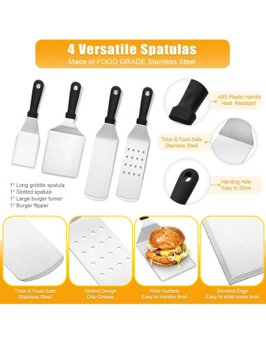 Kit de Accesorios para Parrilla CEKEE 10 Piezas Acero Inoxidable