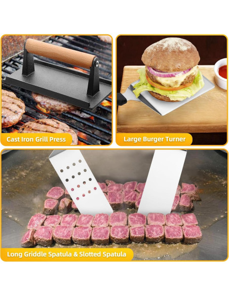 Kit de Accesorios para Parrilla CEKEE 10 Piezas Acero Inoxidable