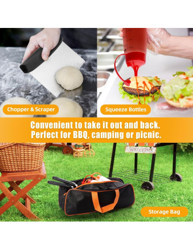 Kit de Accesorios para Parrilla CEKEE 10 Piezas Acero Inoxidable