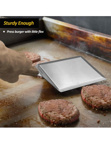 Espátula de Acero Inoxidable Vovoly 12.7x15.2cm con Mango de Madera