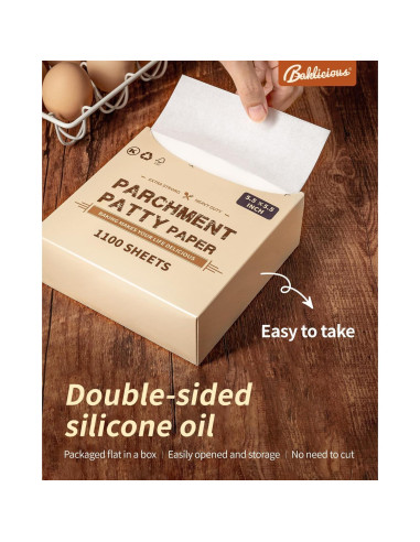 Papel para Hamburguesas Antiadherente Baklicious 1100 Piezas 14x14 cm