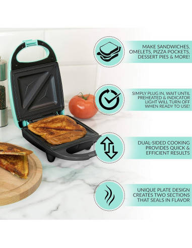 Fabricante de Sándwiches Nostalgia MyMini Verde Menta 1200W
