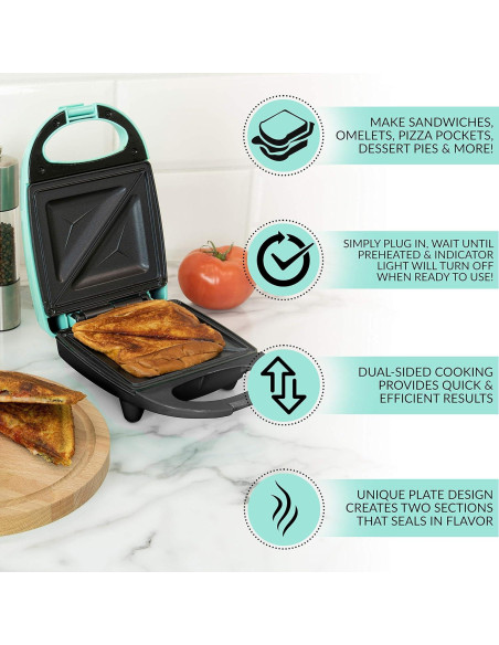 Fabricante de Sándwiches Nostalgia MyMini Verde Menta 1200W
